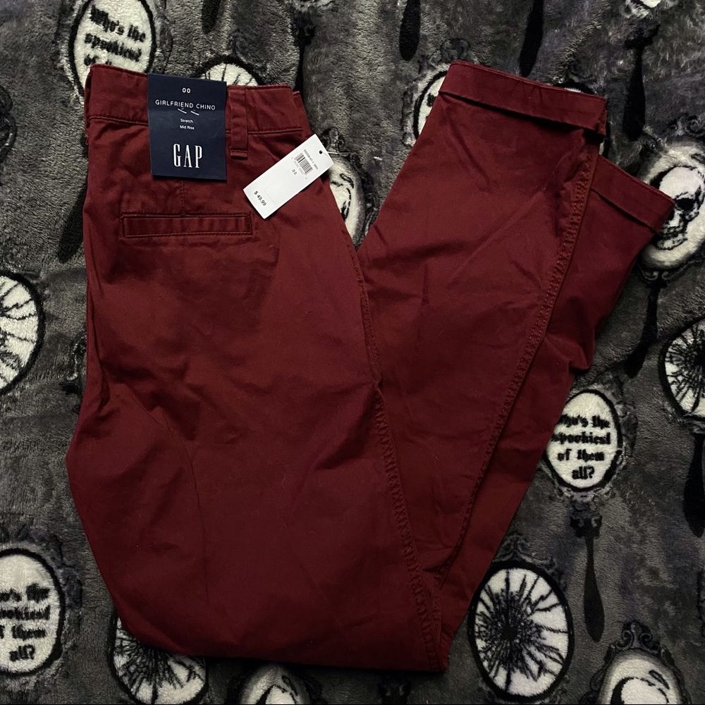Gap girlfriend chinos - burgundy